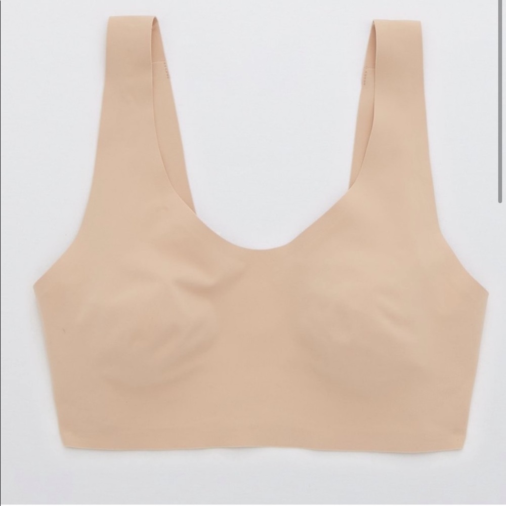 aerie Scoop Padded Bralette Smoothez Style. Natural Color. Removable Padding.